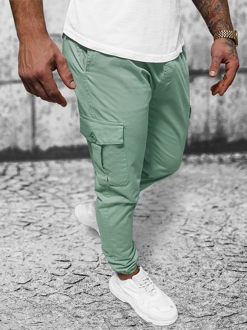 Pantaloni jogger Bărbaţi verde-mentă OZONEE O/PAN23023