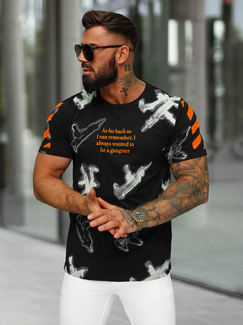 Tricou bărbați negri OZONEE O/MPO3471