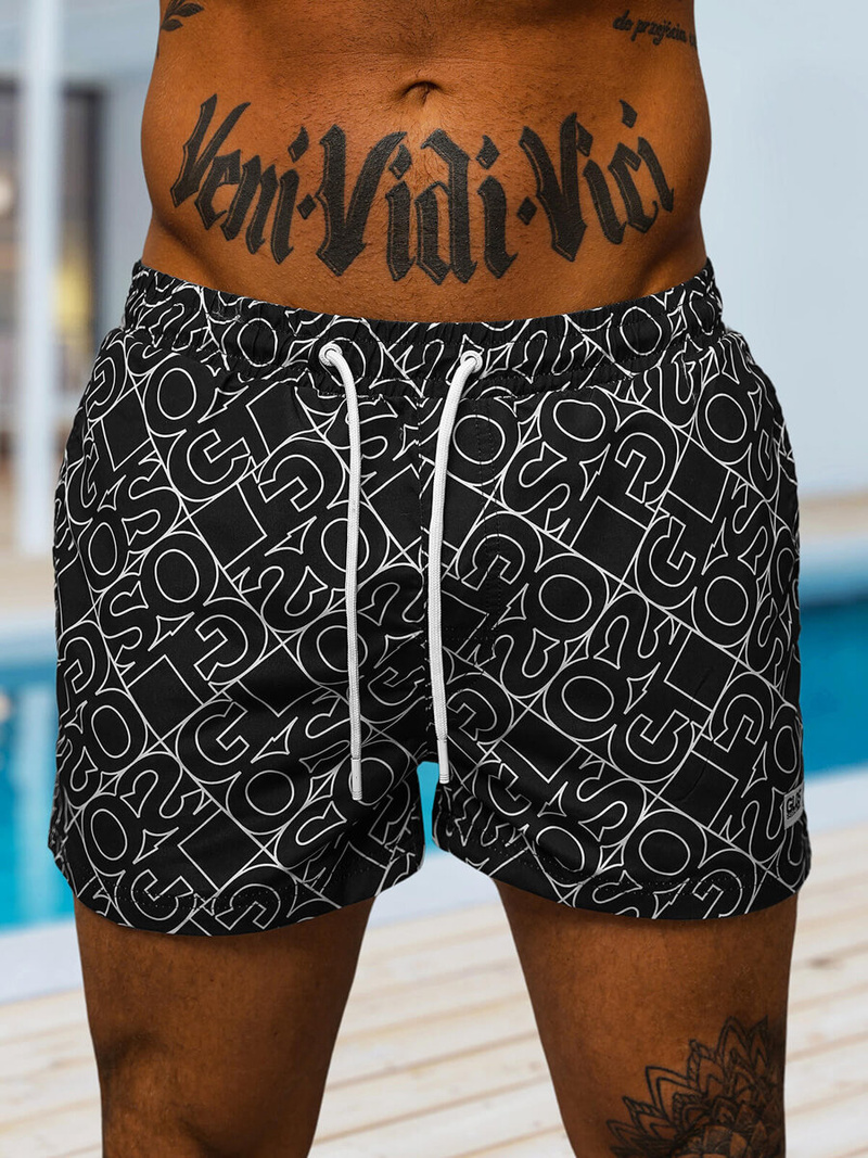 Pantaloni scurti de baie bărbați negri OZONEE O/MTK3220