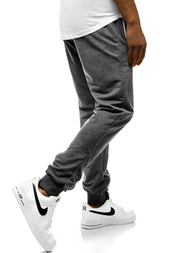 Pantaloni de trening bărbaţi gri închis JS/XW003S