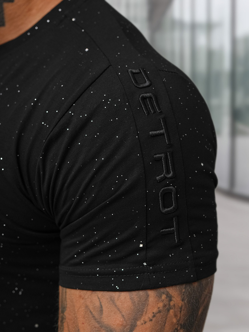 Tricou bărbați negru OZONEE O/QQ1388