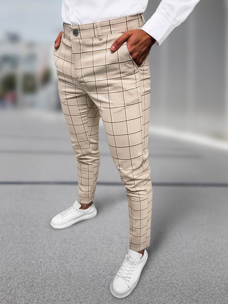Pantaloni chino bărbaţi bej OZONEE DJ/5522Z