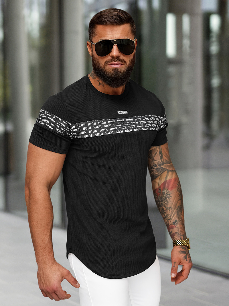 Tricou bărbați negru OZONEE O/B1216