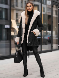 Geacă de iarnă damă neagră OZONEE JS/M763/392Z