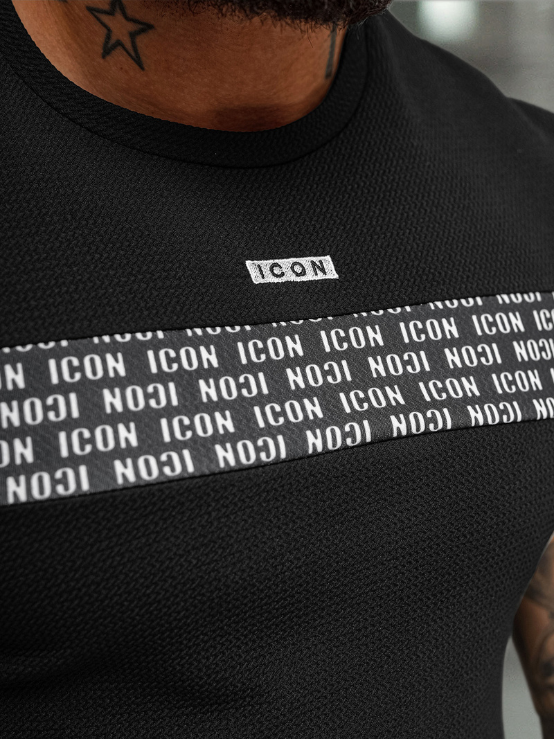 Tricou bărbați negru OZONEE O/B1216