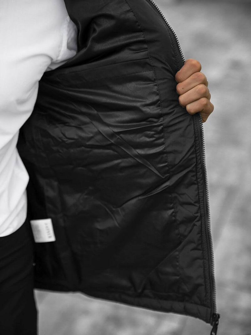 Jachetă de primăvară bărbați neagră OZONEE JS/22M11/1