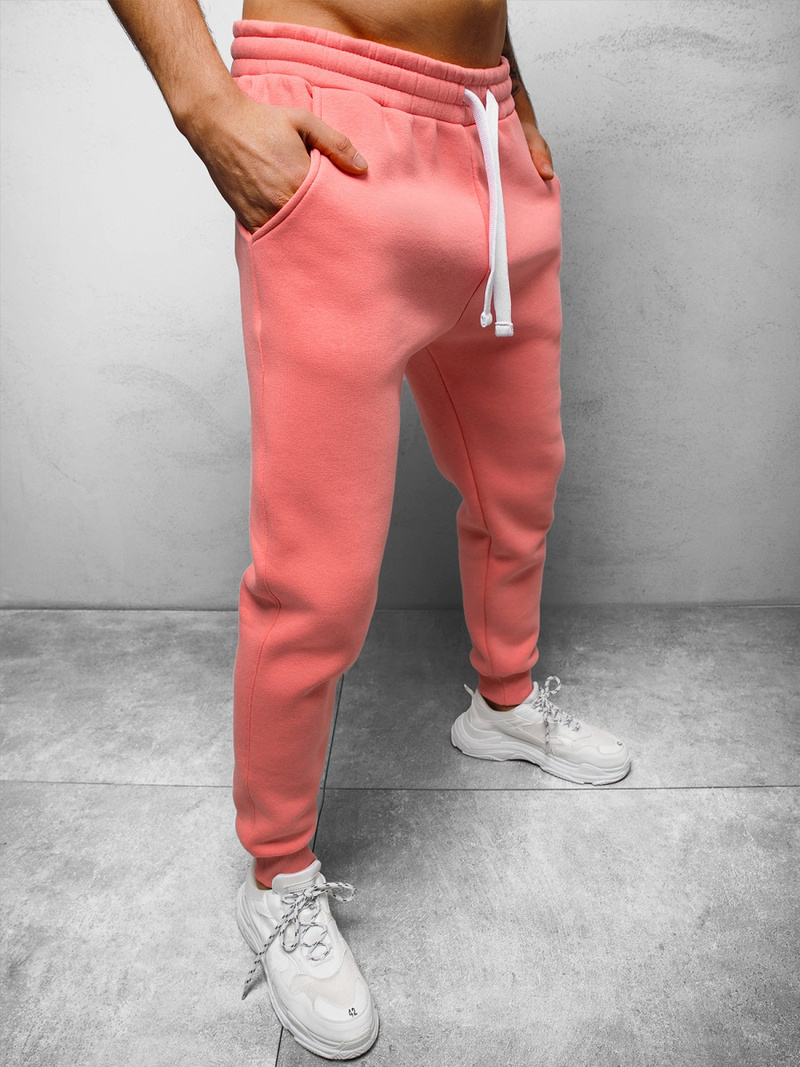 Pantaloni de trening bărbaţi roz deschis OZONEE O/12110Z