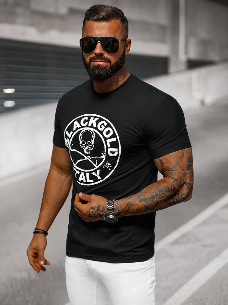 Tricou bărbați negru OZONEE NB/MT3074