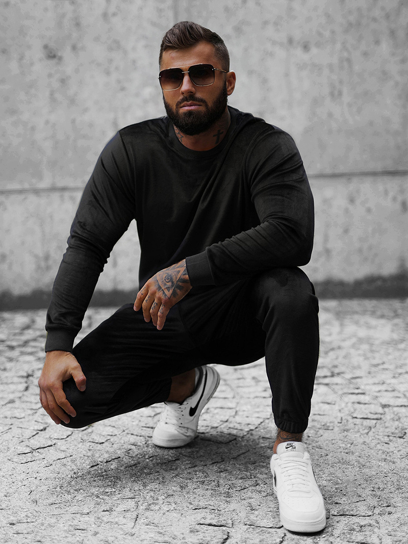 Trening catifea bărbați negru OZONEE O/12138