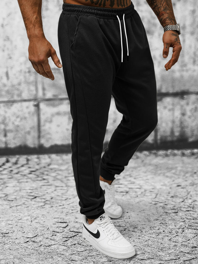 Pantaloni de trening bărbaţi negri OZONEE JS/8K205