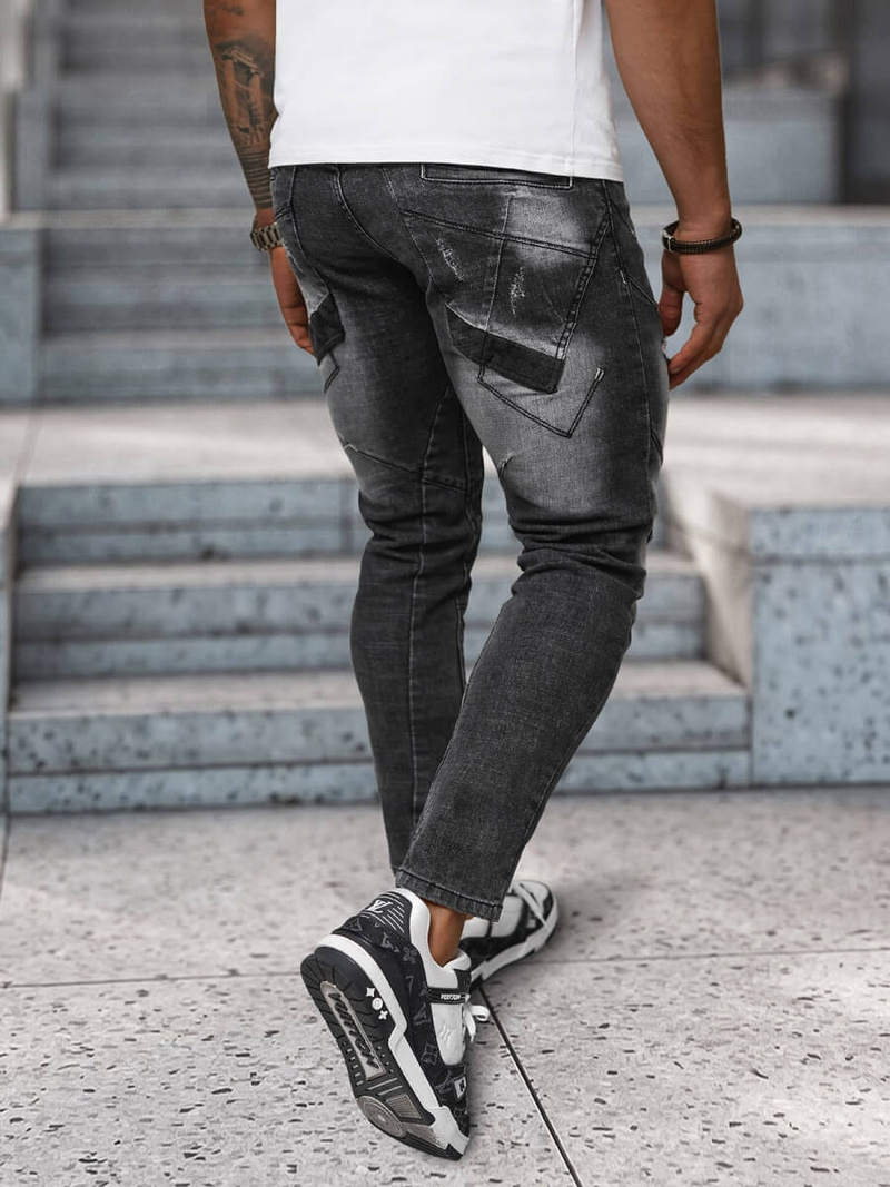 Blugi bărbaţi negri OZONEE NB/MP0045N