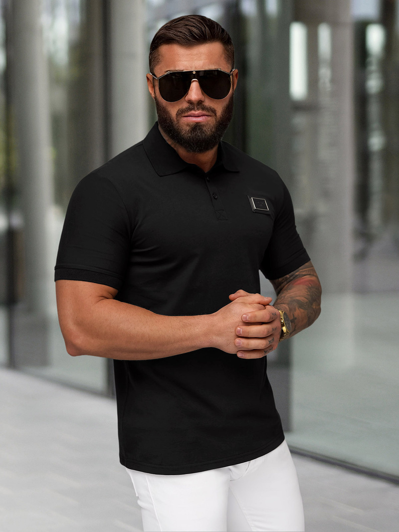 Tricou polo bărbați negru OZONEE NB/MT3124