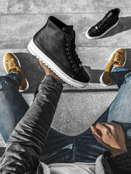 SNEAKERS mare negri-albi OZONEE W/034