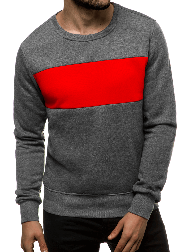 Hanorac bărbați antracit-roșu OZONEE JS/2021/18