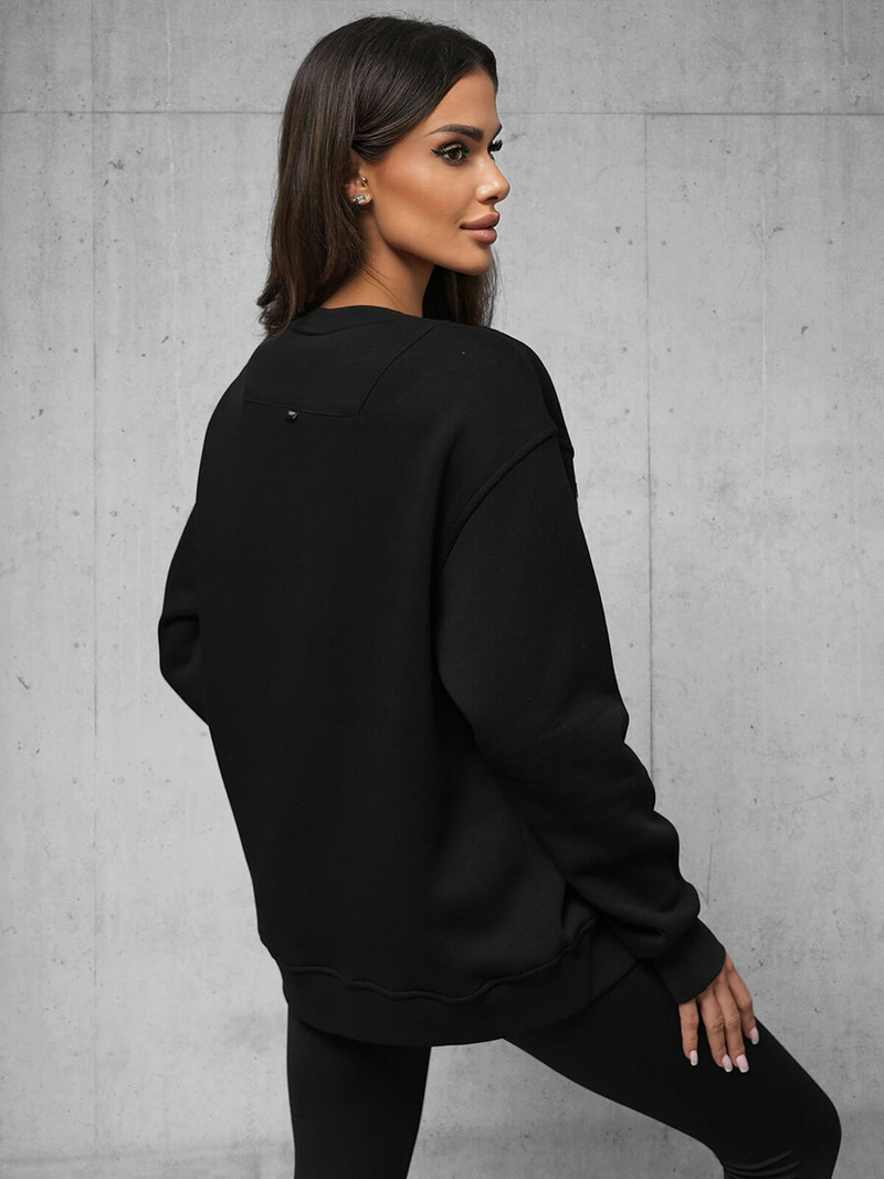Bluză oversize neagră OZONEE O/SWE23055
