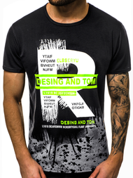 Tricou bărbați negru OZONEE JS/KS1945