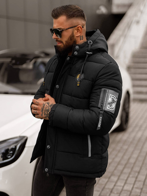 Geacă bărbați neagră OZONEE JS/57M7503/392Z