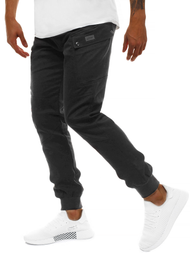 Pantaloni chino jogger pentru bărbați negri OZONEE O/11103