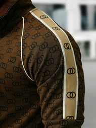 Compleu sport bărbaţi bej închis OZONEE O/FF5110AB