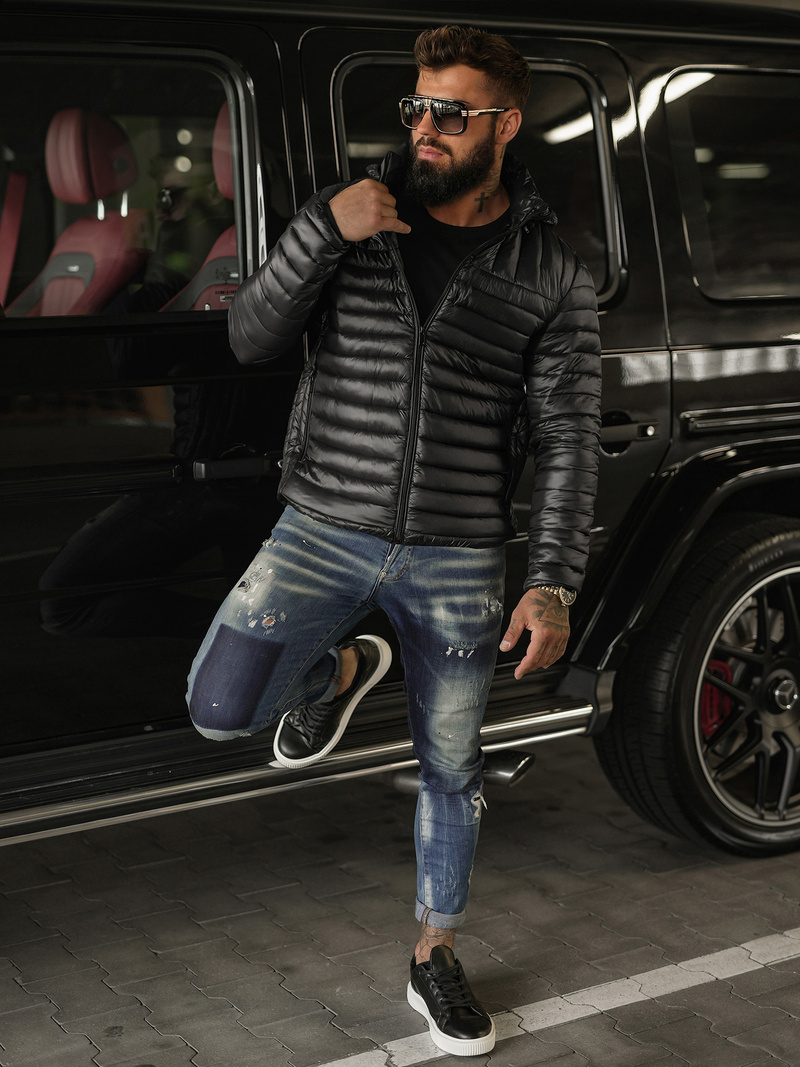 Geacă bărbați neagră OZONEE JS/16M9336/392BZ