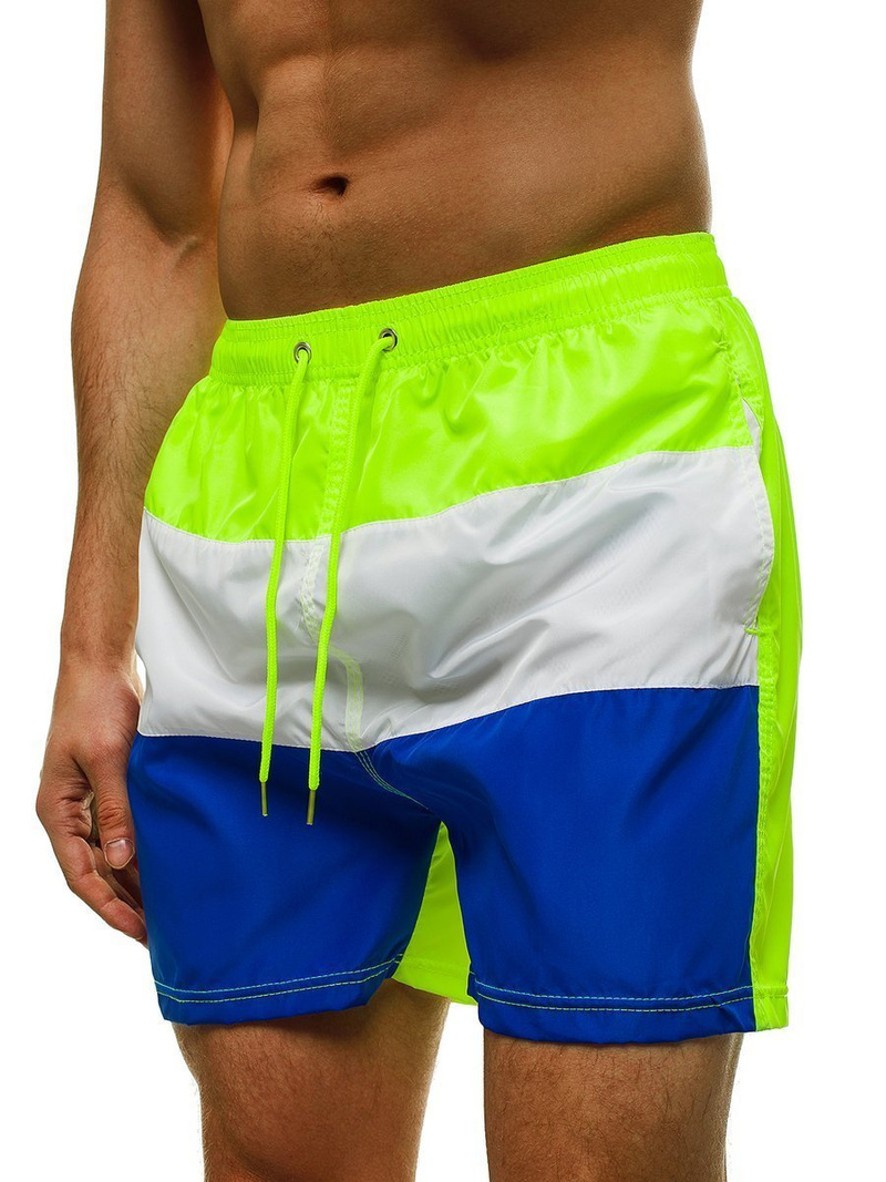 Pantaloni scurti de baie bărbați galben-neon OZONEE ST023