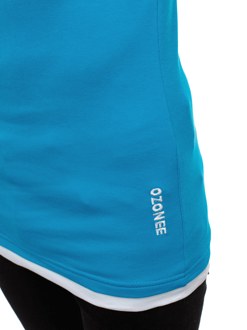 Tricou cu glugă bărbați turcoaz OZONEE O/1273Z