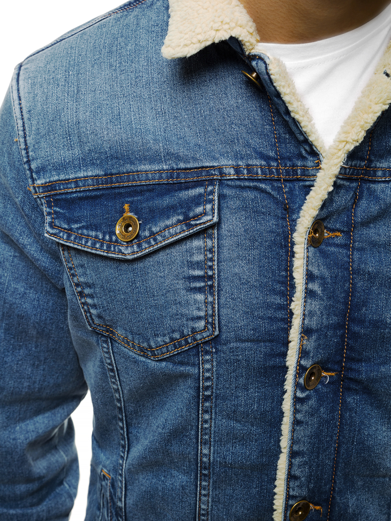 Jachetă de blugi bărbați albastră deschis OZONEE BN/5941