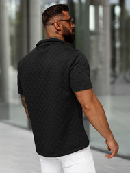 Cămașă cu mâneca scurtă bărbați neagră OZONEE O/B2257