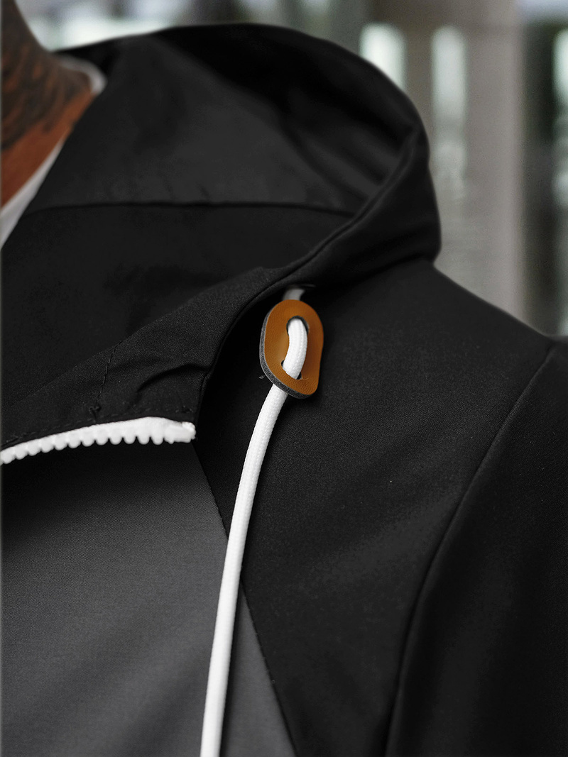 Jachetă de primăvară bărbați neagră OZONEE JS/5M3213/392