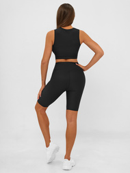 Colanți scurți de damă negri OZONEE JS/17K597/3