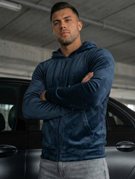 Hanorac bărbați din catifea albastru marin OZONEE JS/8B1168/25Z