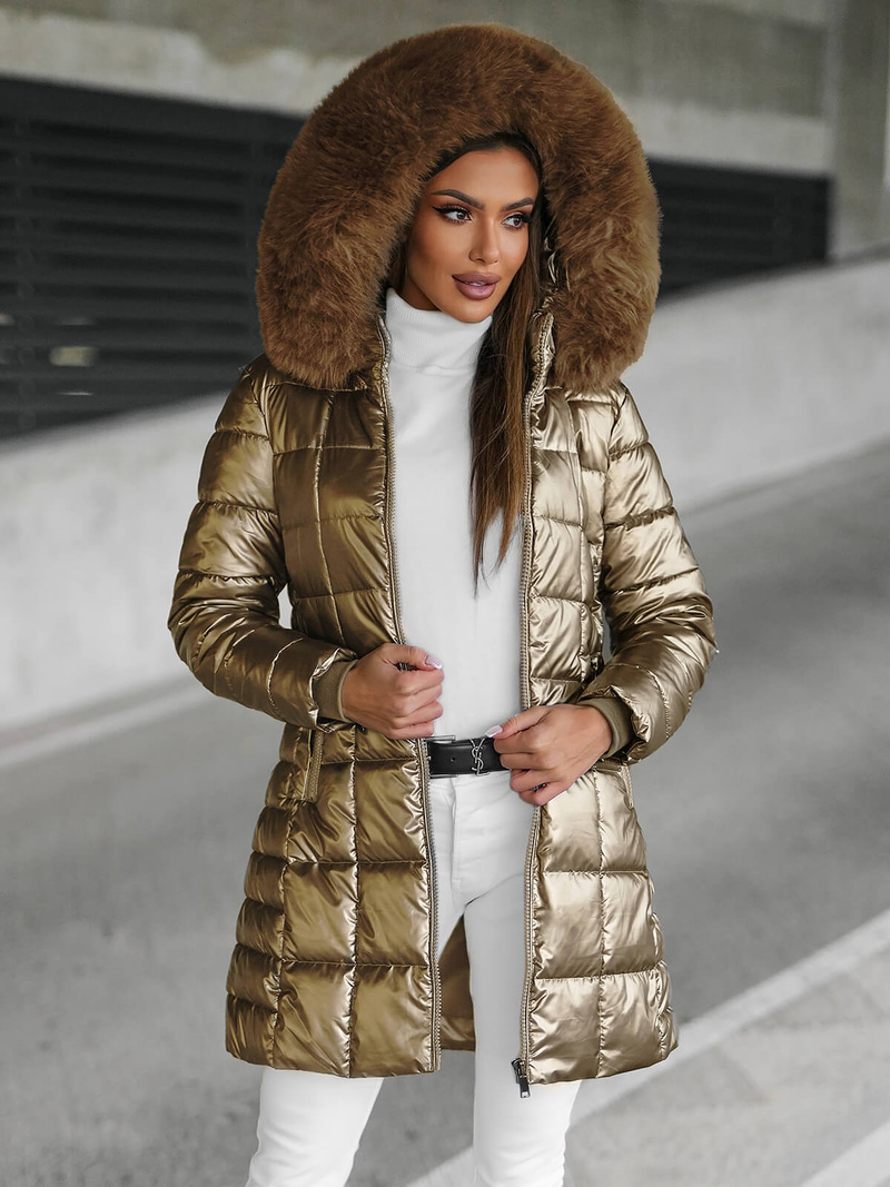 Geacă de femei aur OZONEE JS/16M9120/403Z