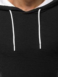 Hanorac bărbați cu glugă neagră OZONEE O/1252