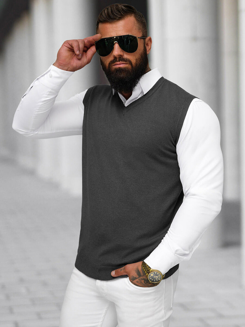 Pulover bărbați antracit OZONEE NB/MM6005/3Z