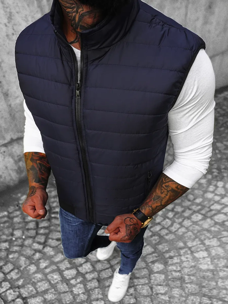 Vestă bărbați albastru marin OZONEE JS/MY77Z