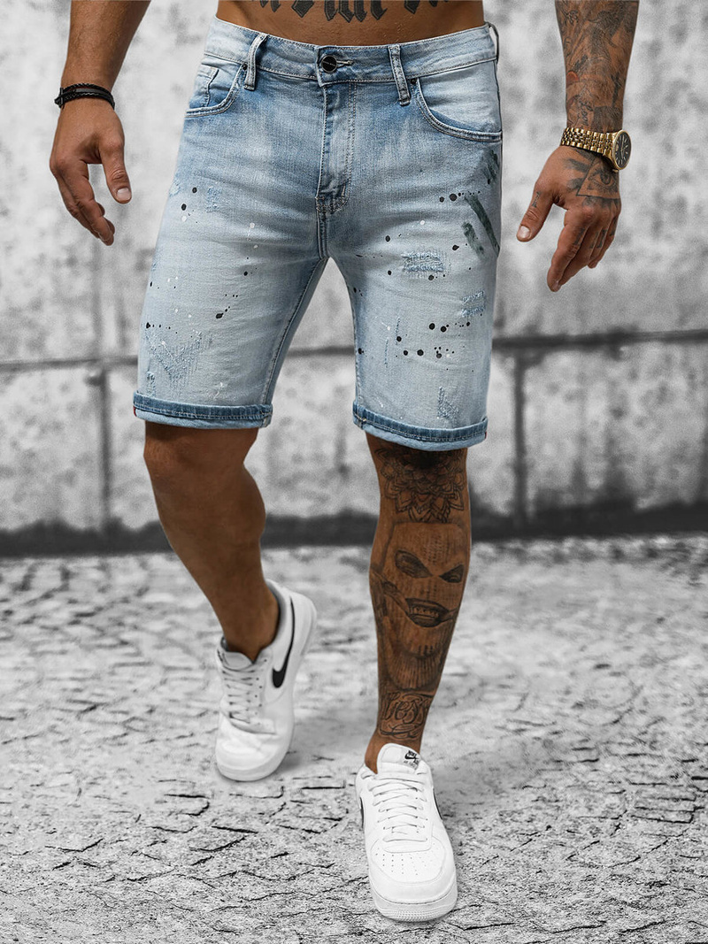 Pantaloni scurti bărbați albaștri deschis OZONEE NB/MP0262BC