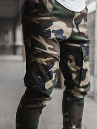 Pantaloni jogger bărbați verde-camuflaj OZONEE A/1003