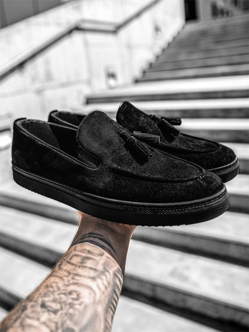 Pantofi slip-on pentru bărbați negri TAM/475