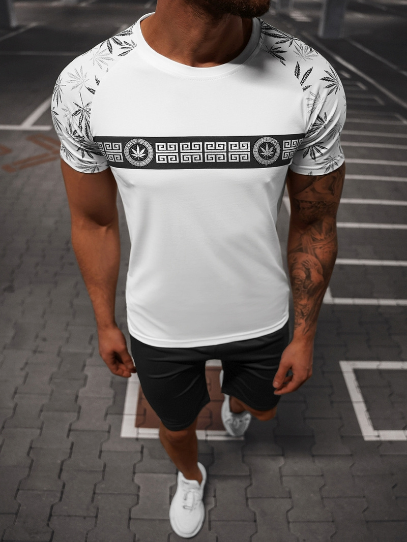 Compleu sport bărbaţi alb-negru OZONEE O/HM760