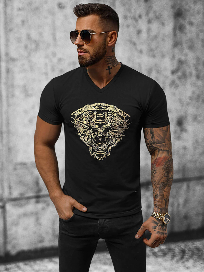 Tricou bărbați negru OZONEE NB/3011Z