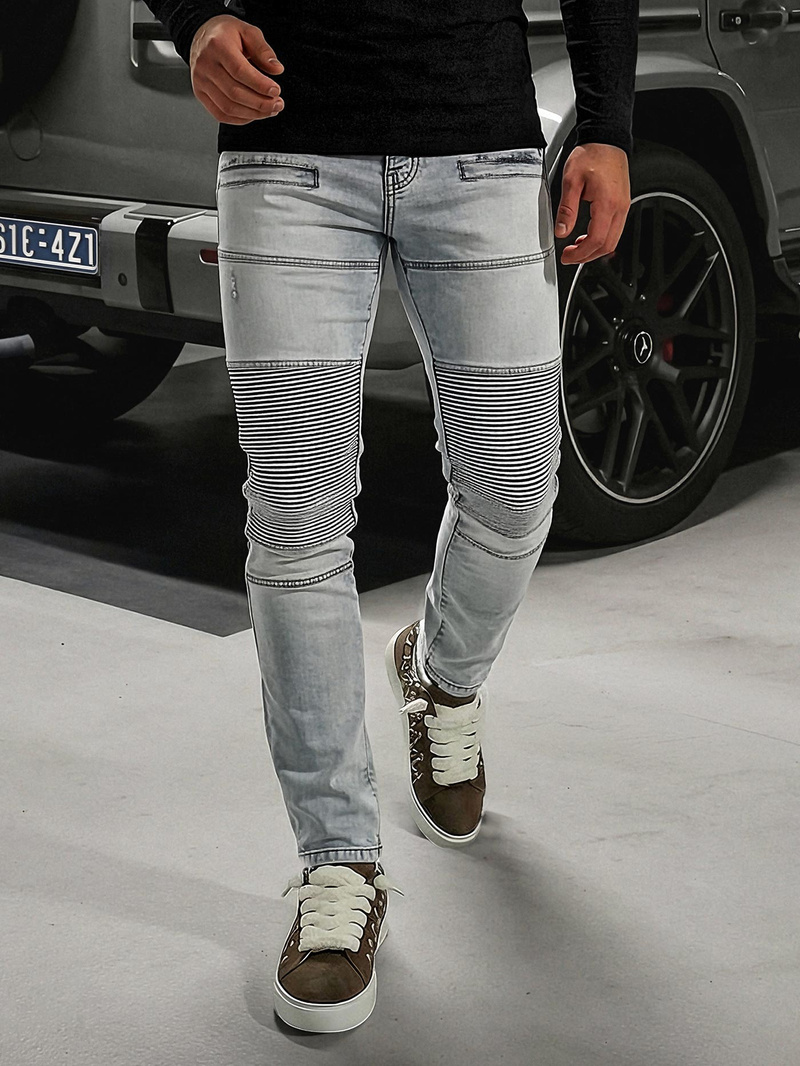 Blugi bărbați albaștri deschis OZONEE O/EM8889Z