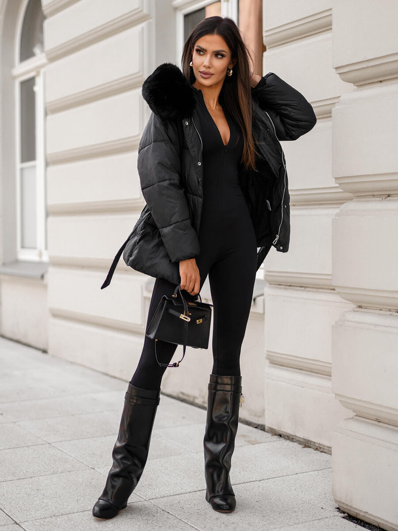 Geacă de femei neagra OZONEE JS/16M9206/392