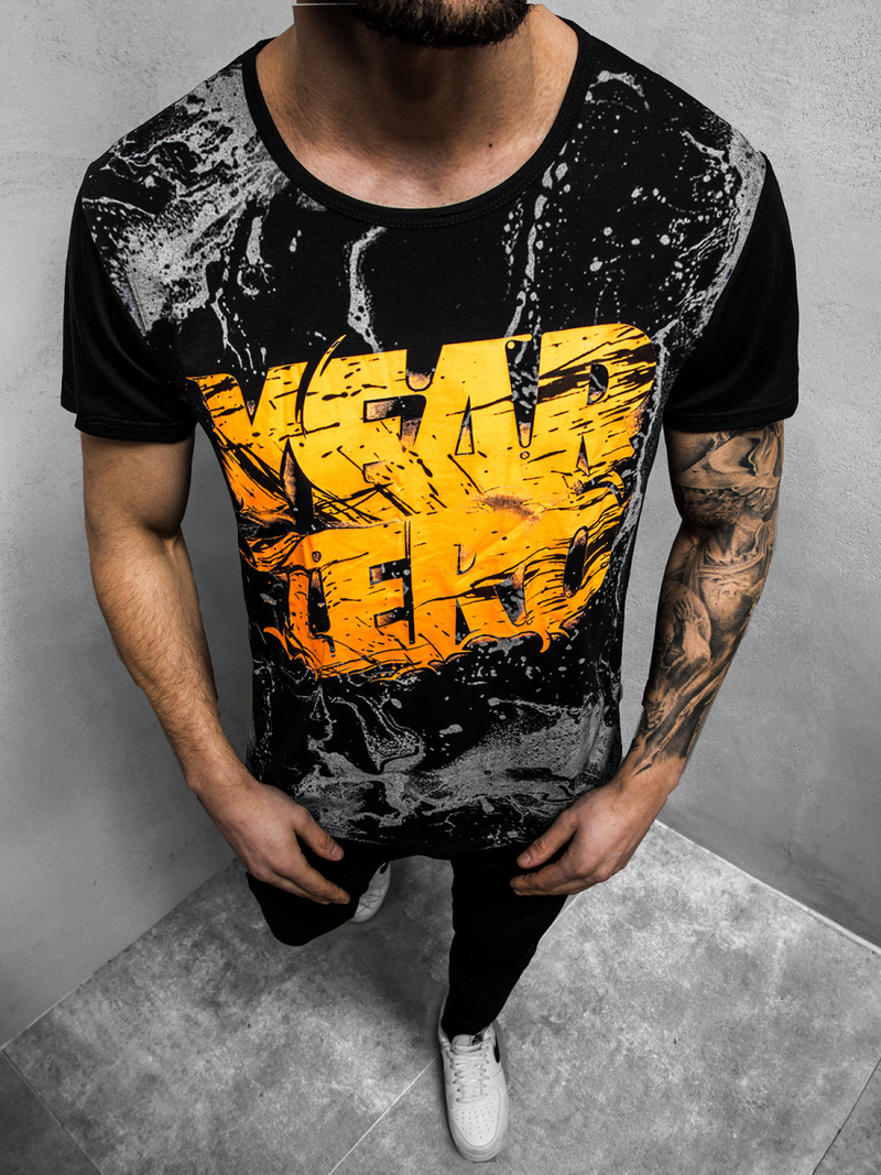 Tricou bărbați neagră OZONEE JS/KS1984Z