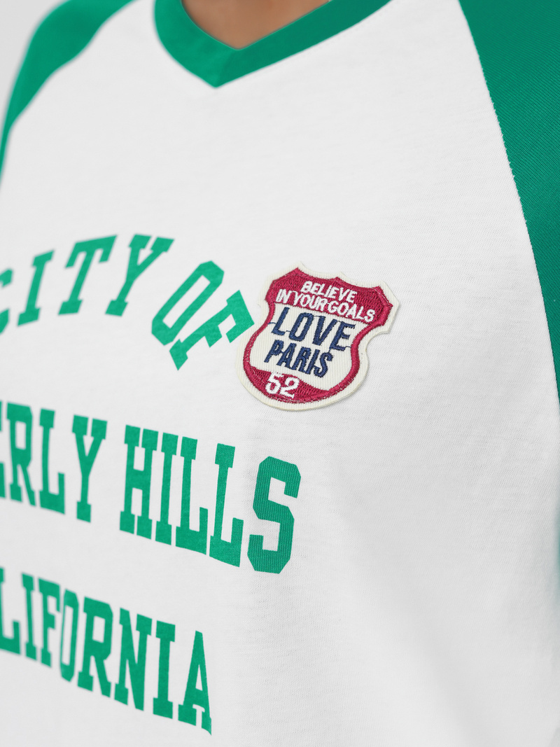 Tricou femei alb-verde OZONEE JS/R62493