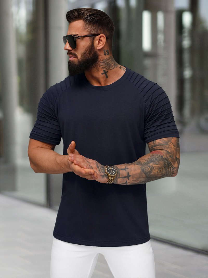 Tricou bărbați bleumarin OZONEE JS/8T88/25Z