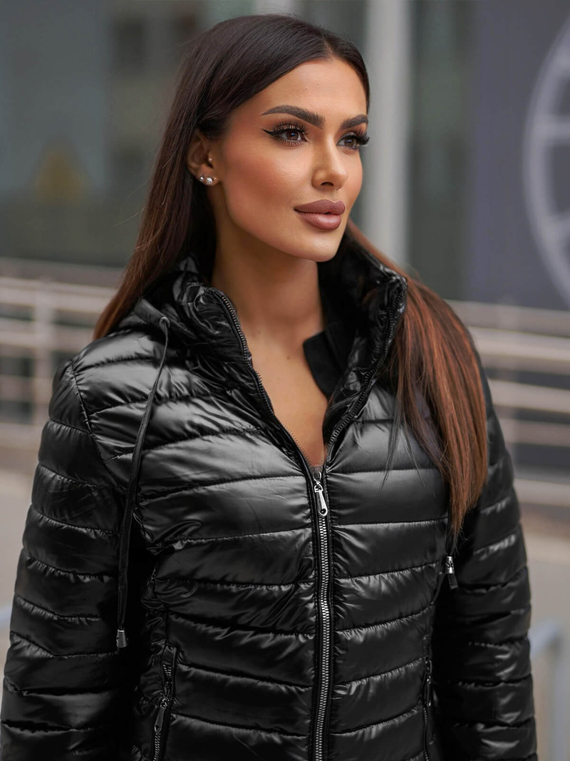 Jachetă damă neagra OZONEE JS/16M9106/392