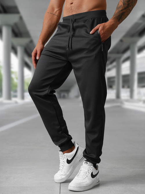 Pantaloni de trening bărbaţi negri OZONEE JS/15K1835/3