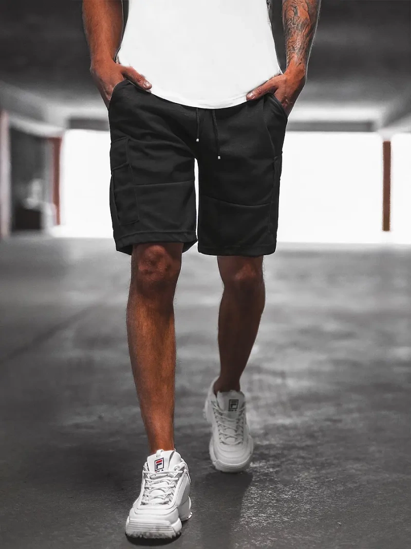 Pantaloni scurți sport bărbați negri OZONEE O/WW20016/1