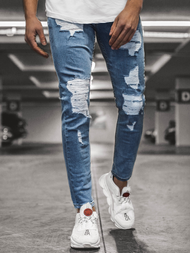 Blugi pentru bărbaţi albaștri OZONEE DP/543