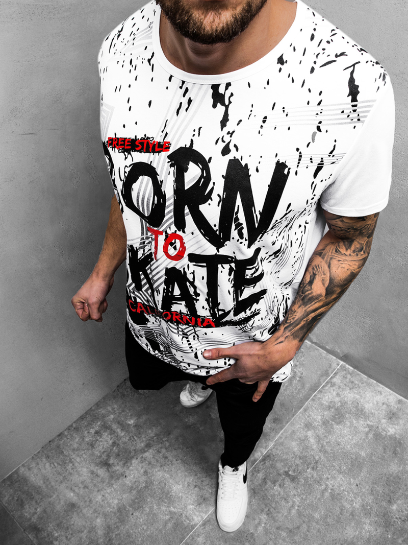 Tricou bărbați alb OZONEE JS/KS1989Z